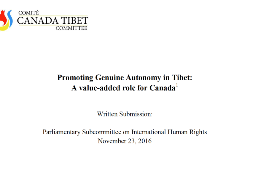 Promoting Genuine Autonomy in Tibet: A value-added role for Canada